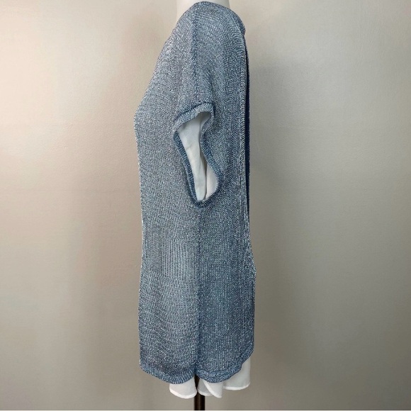 Chico’s Light Blue Metallic with Cream Layered Shirt - Picture 7 of 7